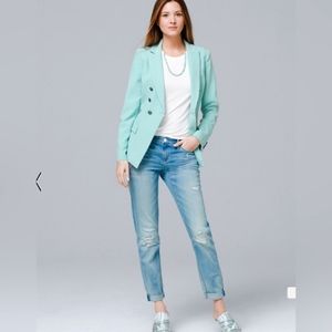 White House Black Market Lace Patch Girlfriend Jeans Size 6